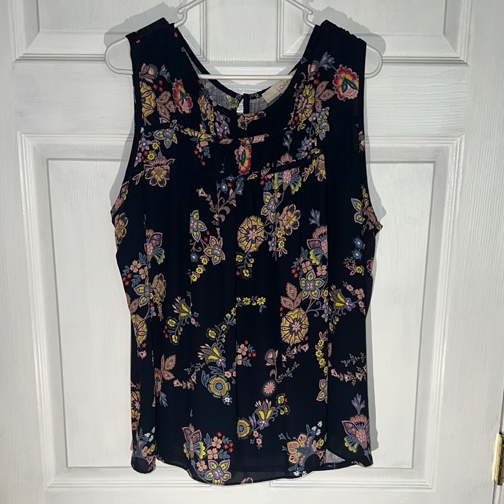 LOFT Pink/ blue  Sleeveless Tank Top
